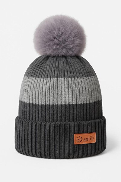 skycott șapcă unisex pentru copii, împletită, pliată, cu pompon, cu etichetă ...