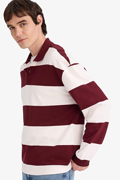 DeFacto Φούτερ με ριγέ λαιμόκοψη με ριγέ εφαρμογή G5091AX25WN