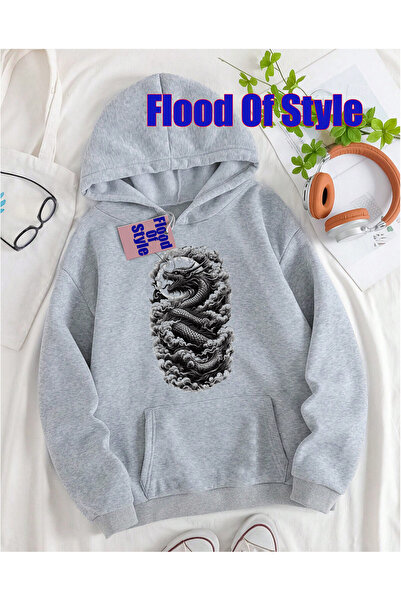 Flood Of Style سويت شيرت بلا أكمام بياقة مطبوع بيسكيت من بلاك دراغون مينيماليست