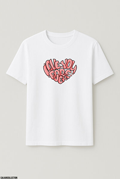 CALKARCOLLECTION Unisex Oversized Love You Forever Heart Tshirt