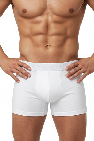 DeepSEA Men's Grey-White Cotton Stretch Fabric Boxer Set of 2 – Ultra Comfort – Large Size Boxer 2603116