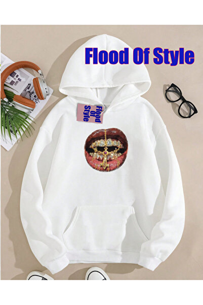 Flood Of Style سترة رياضية ذات ياقة مينيماليستية مطبوع من Gray Lip Stone