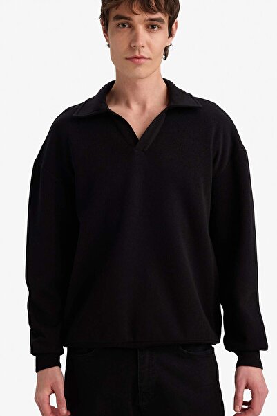 DeFacto Суитшърт с поло яка и боксерска кройка G6475AX25WN