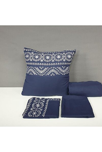 Reiashn Aisel Navy Blue Embroidered 5-Piece Summer Single and a Half Bedspread