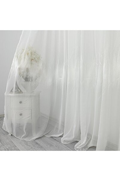 CumparaMisim Harmony Embroidered Voile Curtain, White, 140cm wide x 260cm high, with rod loop