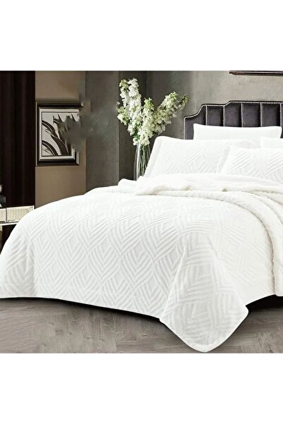 Reiashn Rimas Faux Fur Bedspread, White, Winter, Single and a Half Size
