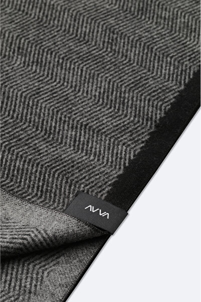 Avva Men's Black Patterned Tassel Shawl A52Y9403