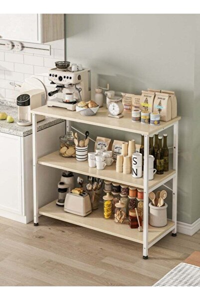 DASEN رف تخزين مطبخ ثلاثي الطبقات 80x36x83 سم