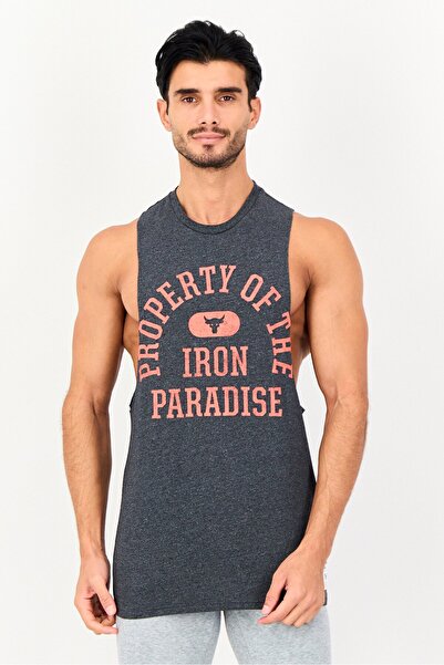 Under Armour Men Loose Fit Sleeveless Training Vest, Charcoal