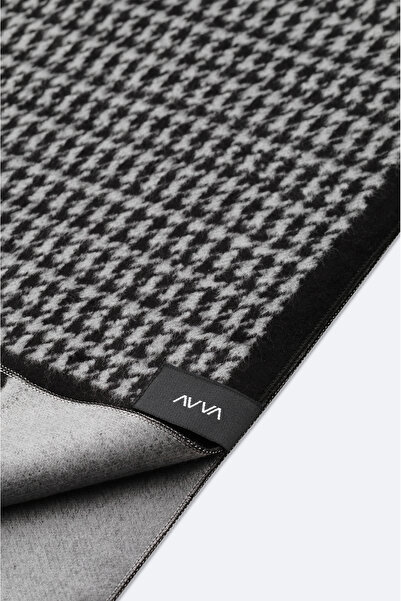 Avva Men's Black Patterned Tassel Shawl A52Y9405