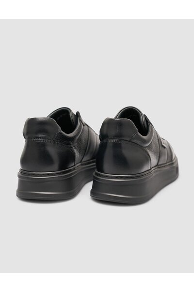 Cabani 100% Genuine Leather Full Black Men's Sports Shoes