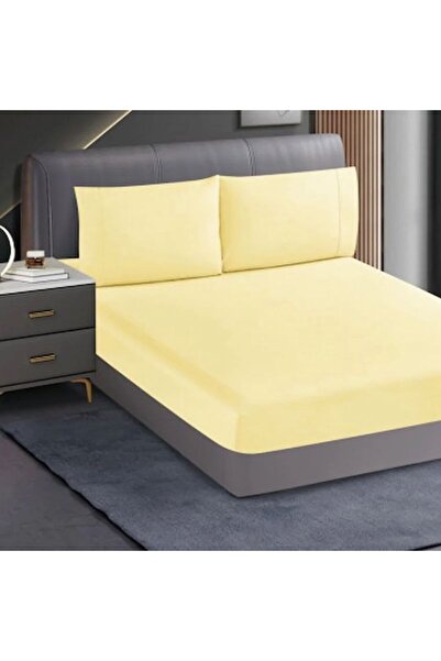 Reiashn 3-piece fitted sheet set, off-white color, 100% cotton, single and a half size