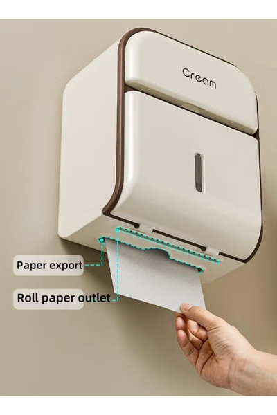 Generic Wall-mounted toilet paper holder, waterproof tissue box with phone stand, no drilling required