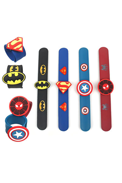 Arabest 4 Pcs Silicone Slap Bracelets, Superhero Slap Bracelets, Slap Bracelets for Kids, for Boys&Girls