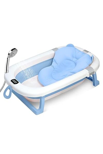 Xess Baby Foldable Bathing Tubs with Soft Bathmat Cushion