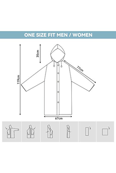 Defsedar EVA Rain Poncho for Adults - Reusable Packable Raincoat with Hood (Pink)