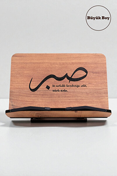 İsfahan TA Kitap Okuma Standı Masaüstü Ahşap Rahle | Büyük Boy