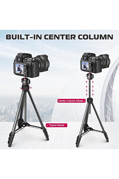 ulanzi TT51 2-in-1 Camera Phone Video Tripod - 360° Ball Head, Hidden Cold Shoe, 1.38m