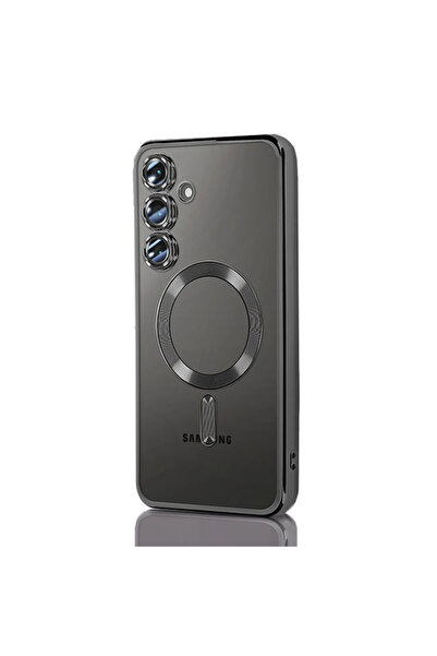 Samsung Θήκη με επένδυση για S25, MagCase, Διαφανές TPU, Μαύρο πλαίσιο