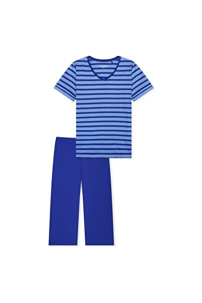 Schiesser Damen Schlafanzug Set - Nachtwäsche, 3/4 Kurzarm, Pyjama, Muster, B...