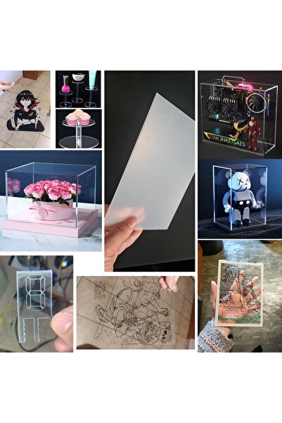 Slasa Clear Acrylic Sheet A1 23x33 in, 2mm Thick, Protective Film for Crafts & DIY