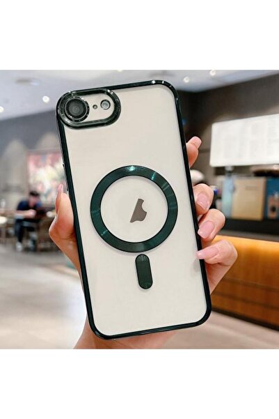 Apple Husa Plating pentru iPhone 16e, MagCase, TPU Transparenta, frame Green