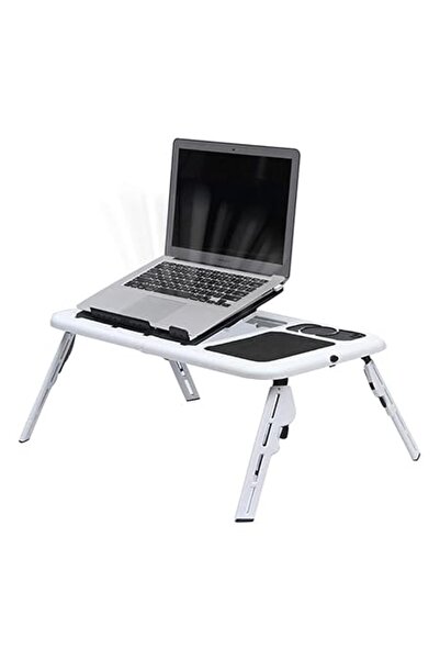 Xess Adjustable Laptop Desk Foldable Stand Table with USB Cooling Fans Cup Slot Notebook Tray Reading Hol