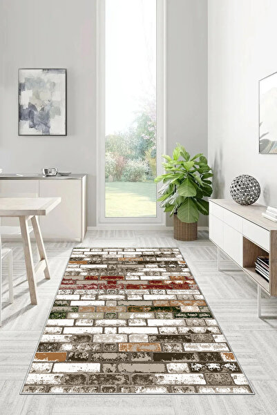 df home Salon Halısı Mutfak halısı Yolluk Geometrik İskandinav Eskitmeli Diji...