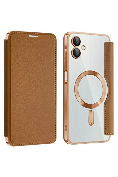 Samsung Θήκη MagFlip για A06 (A065), Μαγνήτης, Προστασία RFID, Δέρμα, Χρωμιωμ...