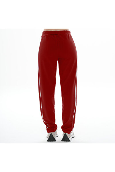 ASN Wear Asn Concept Women's Burgundy High-Waisted Sweatpants with Double Side Stripes (Available in Plus Size)