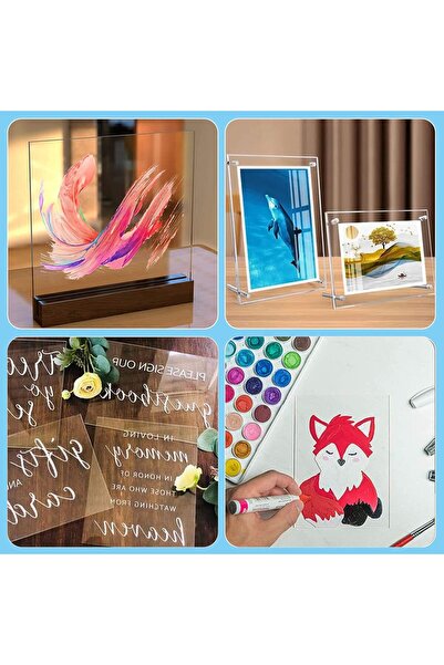 Slasa Clear Acrylic Sheet A1 23x33 in, 2mm Thick, Protective Film for Crafts & DIY