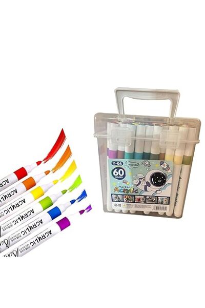 Xess 60 Colors Paint Markers Paint Pens, Acrylic Paint Pens for Artists Adults Coloring Drawing Cartoon A