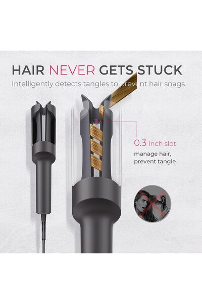TYMO Automatic Rotating Curling Iron (CURLPRO), 25mm, Metallic Gray
