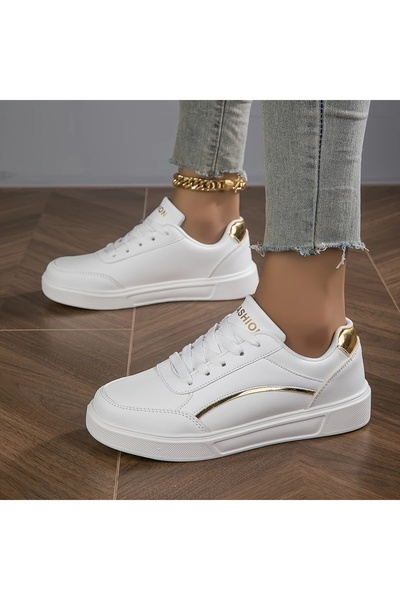 SOSENFER Kadın rahat ayakkabı, rahat düz tabanlı ayakkabı, hafif bağlı ayakkabı