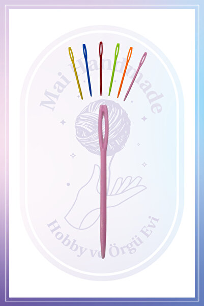 Mai Handmade Hobby ve Örgü Evi 5 Adet Plastik Yün Iğnesi, Çocuklar Için Eğitici Iğne