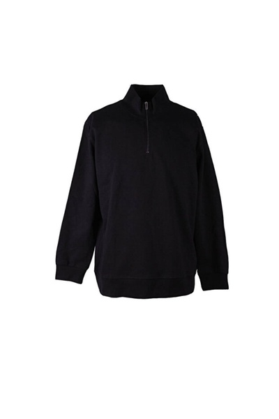 trender Diagonal Half Zipper 3 Thread Men's Sweat 5470 Black