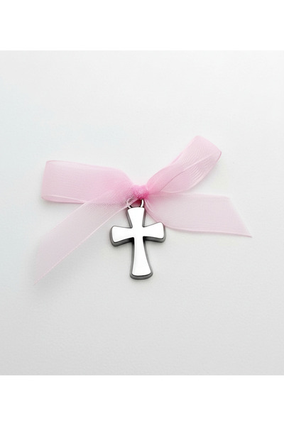 Invitatii Originale Cruciulite de botez F1 (roz) - set 25 buc