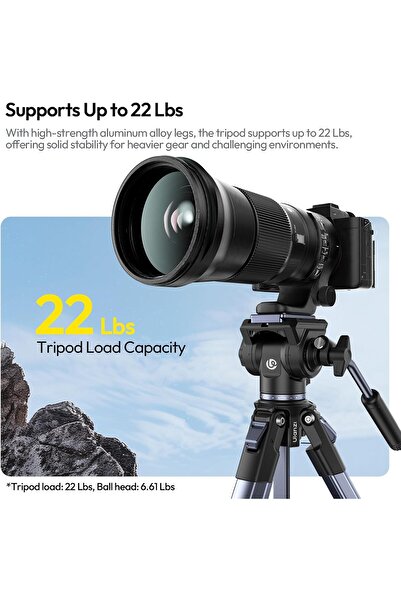 ulanzi Ombra Video II Camera Tripod with Fluid Head, 61.5-inch Travel Tripod
