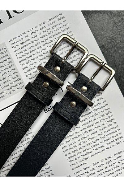 LİA KEMER Pachet de 2 curele cu model oval dreptunghiular pentru femei, cu ca...