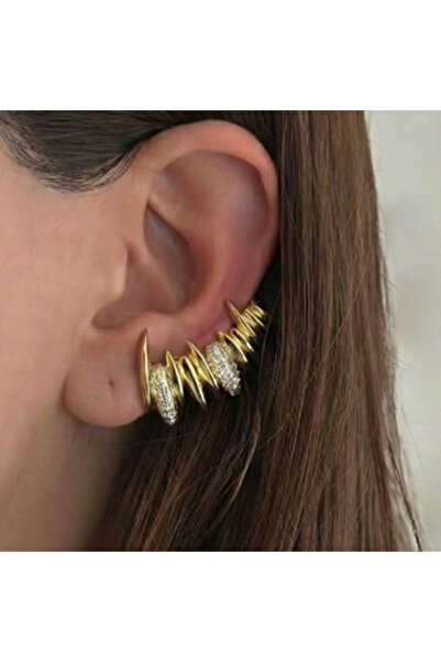 Theory Jewelry Kadın Küpe I Theory Spike Kıkırdak Küpe I Çivili + Sıkıştırmal...