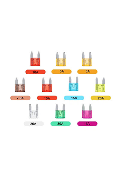 Mob 10 Pack Assorted Mini Auto Fuses Mixed Amp Ratings for Car Truck RV Motorcycle Boat Use
