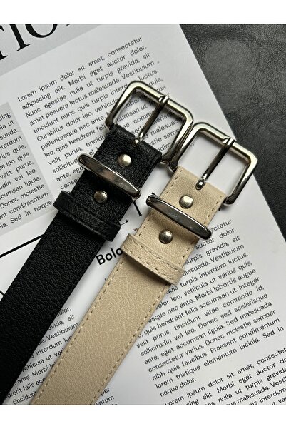 LİA KEMER Pachet de 2 curele cu model oval dreptunghiular pentru femei, cu ca...