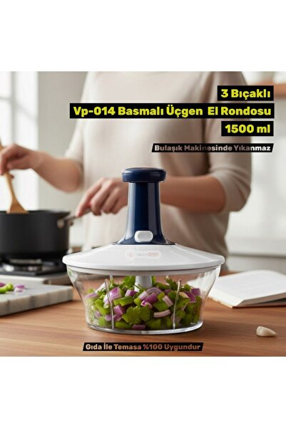 Technow VP-014 Üçgen Basmalı Rondo Mavi 1500ML