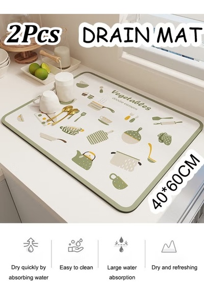 Generic 40*60cm Drain Pad Coffee Mat Table Mat Absorbent Cup Mat Coffee Machine Drying Mat Kitchen Mat