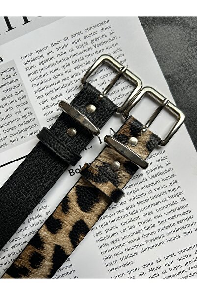 LİA KEMER حزام نسائي بتصميم بيضاوي مستطيل صلب مكون من قطعتين، حزام فضي بإبزيم...