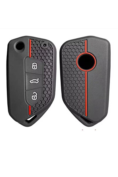 ŞENYILDIZ AKSESUAR غطاء مفتاح سيليكون عالمي لسيارات فولكس فاجن وسيات وسكودا - يرجى الرجوع إلى الصورة الثانية للحصول على المعلومات