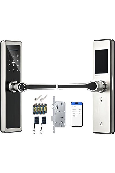 Makayuron قفل ذكي GDH8 (بلوتوث، فولاذ مقاوم للصدأ، فضي)