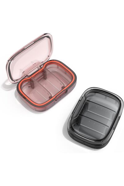 Yelajoy 2 Pack 3 Compartment Small Pill Box,Travel Pill Organizer for Pocket Purse,Daily Portable Medicine