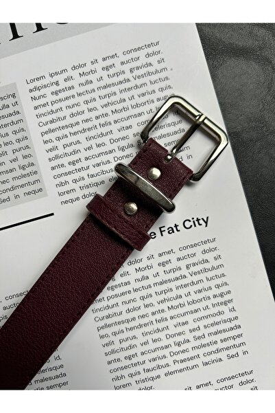 LİA KEMER Hard Oval Rectangular Pattern Women's Silver Buckle Belt Coat Belt Dress Belt Trouser Belt