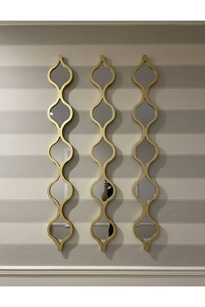 Generic 3-piece decorative wall mirror, gold